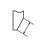 Pictogram Maximum width of the bevel